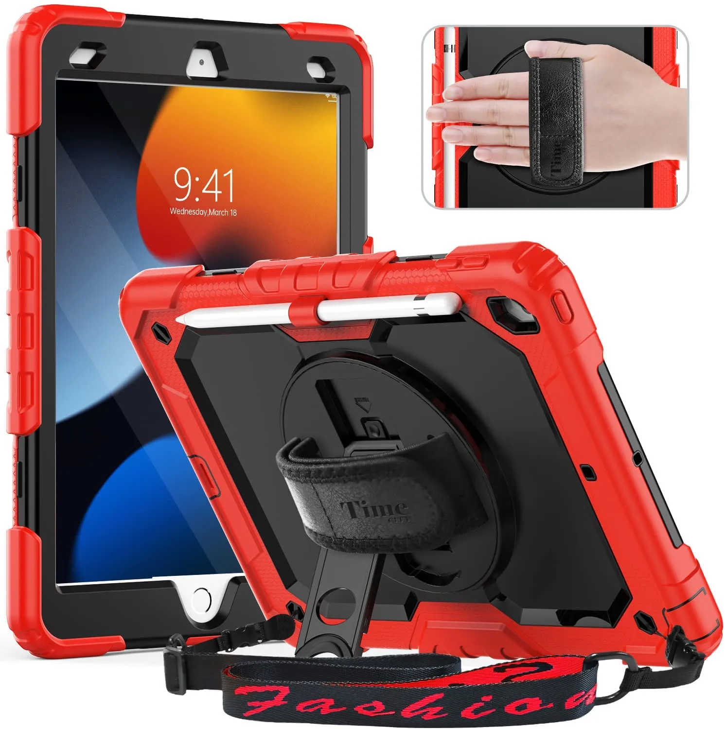 Timecity iPad 9th/ 8th/ 7th Generation Case Durable Protective Case - Orange