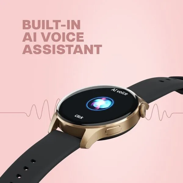 Titan Talk, Smart Watch with Grey Silicone Strap, BT Calling, AI- Voice Assistant, Amoled Display,90156AP03