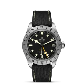 TUDOR Black Bay Pro 39mm Case, Black Dial, Hybrid Rubber and Leather Bracelet (M79470-0003)