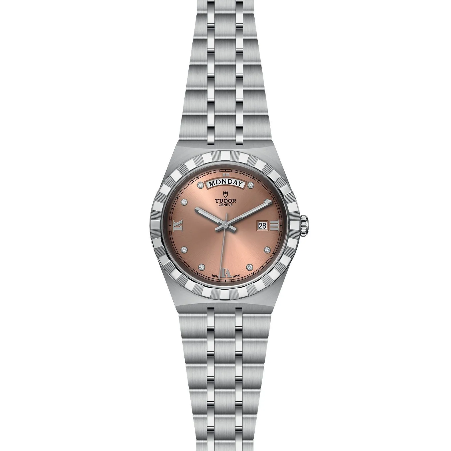 TUDOR Royal 28mm Case, Salmon Dial, Steel Bracelet (M28300-0008)