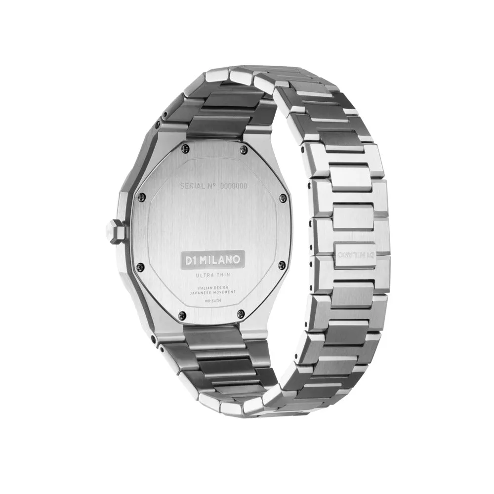 Ultra Thin Men Silver 40mm Watch