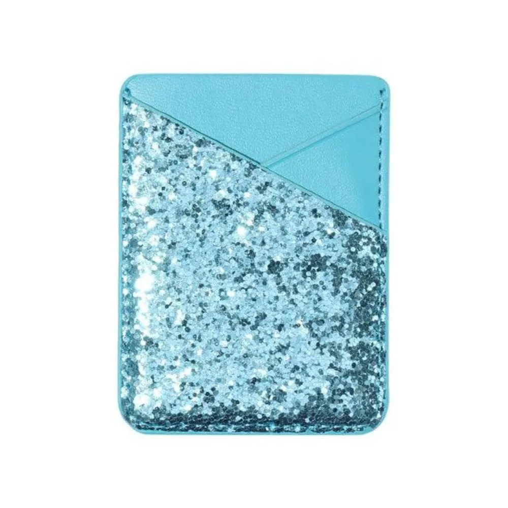 Universal Sequins Card Holder Stick On Pouch For Cell Phone Case