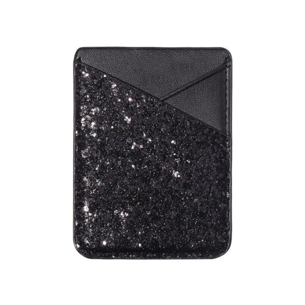 Universal Sequins Card Holder Stick On Pouch For Cell Phone Case