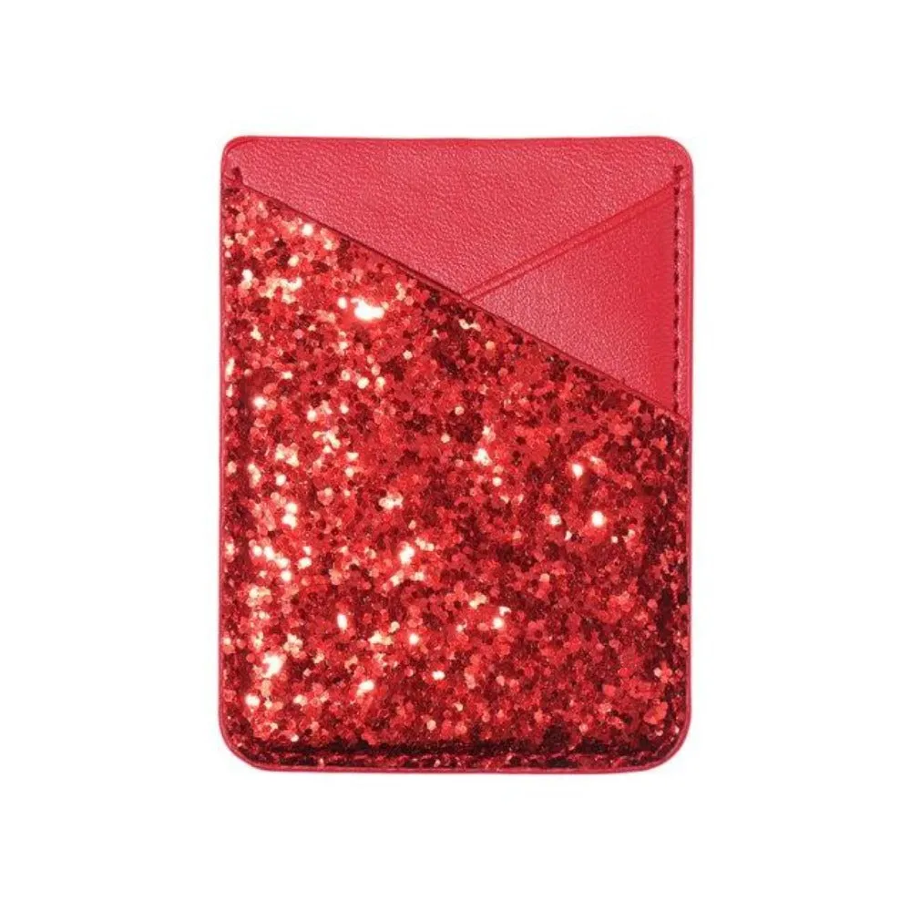 Universal Sequins Card Holder Stick On Pouch For Cell Phone Case