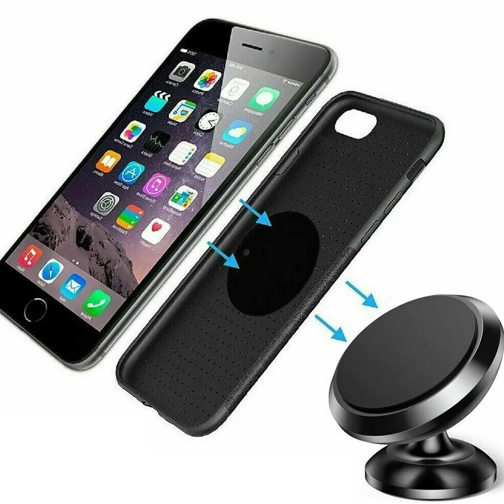 US 2-4 Pc Universal Magnetic Car Mount Cell Phone Holder Circle Stand Adjustable