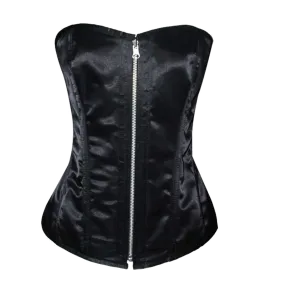 VC1452 Ladies Satin Corset Reversible Black and Pink