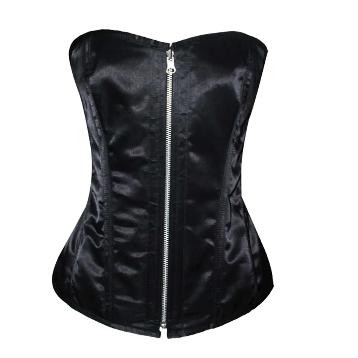 VC1452 Ladies Satin Corset Reversible Black and Pink