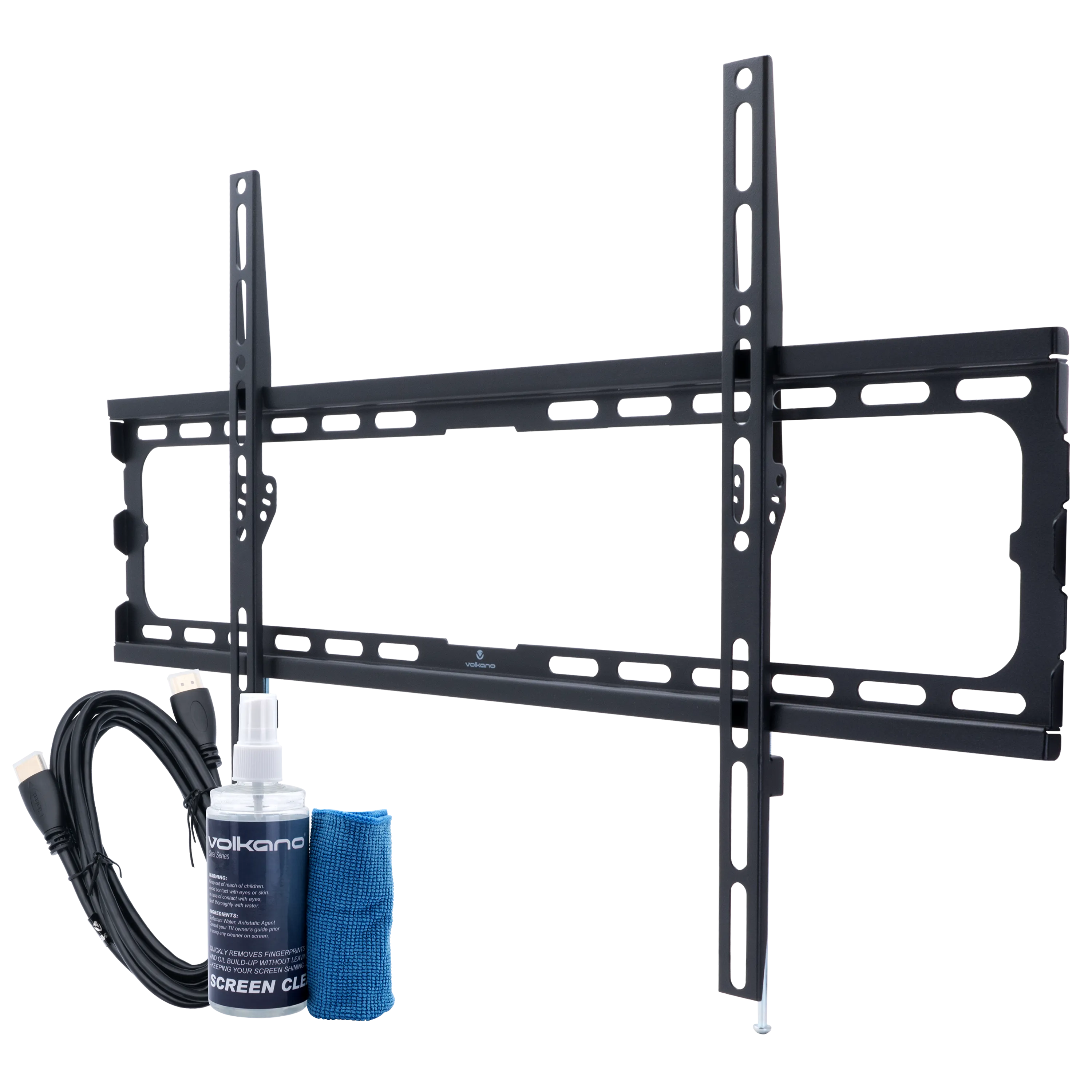 Volkano Steel series Universal Flat & Curved TV Wall Mount bundle for TVs up to 85”