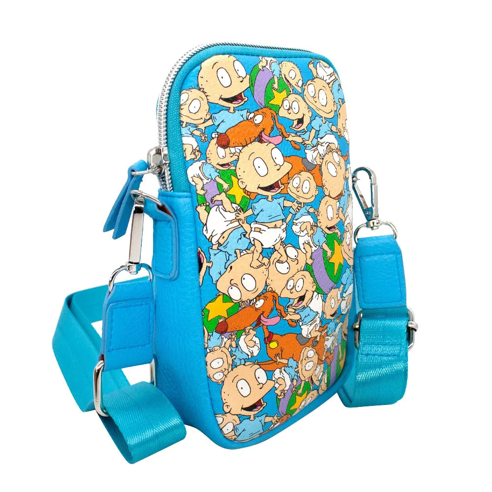 Wallet Phone Bag Holder - Rugrats Tommy Pickles and Spike Poses Stacked Blue