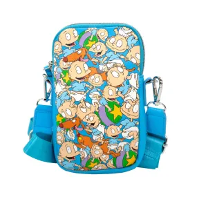 Wallet Phone Bag Holder - Rugrats Tommy Pickles and Spike Poses Stacked Blue