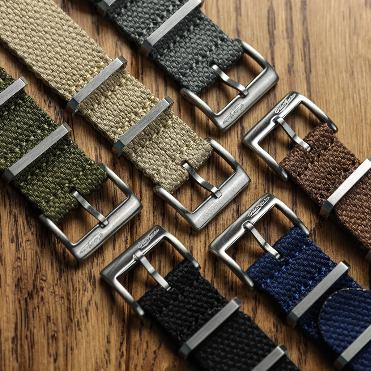 WatchGecko Braemore Military Canvas Watch Strap - Army Green