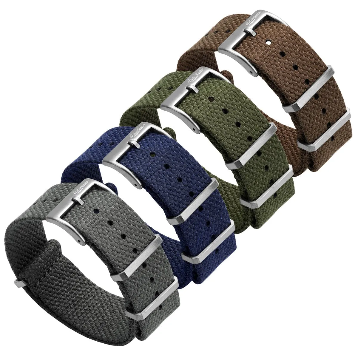 WatchGecko Braemore Military Canvas Watch Strap - Army Green