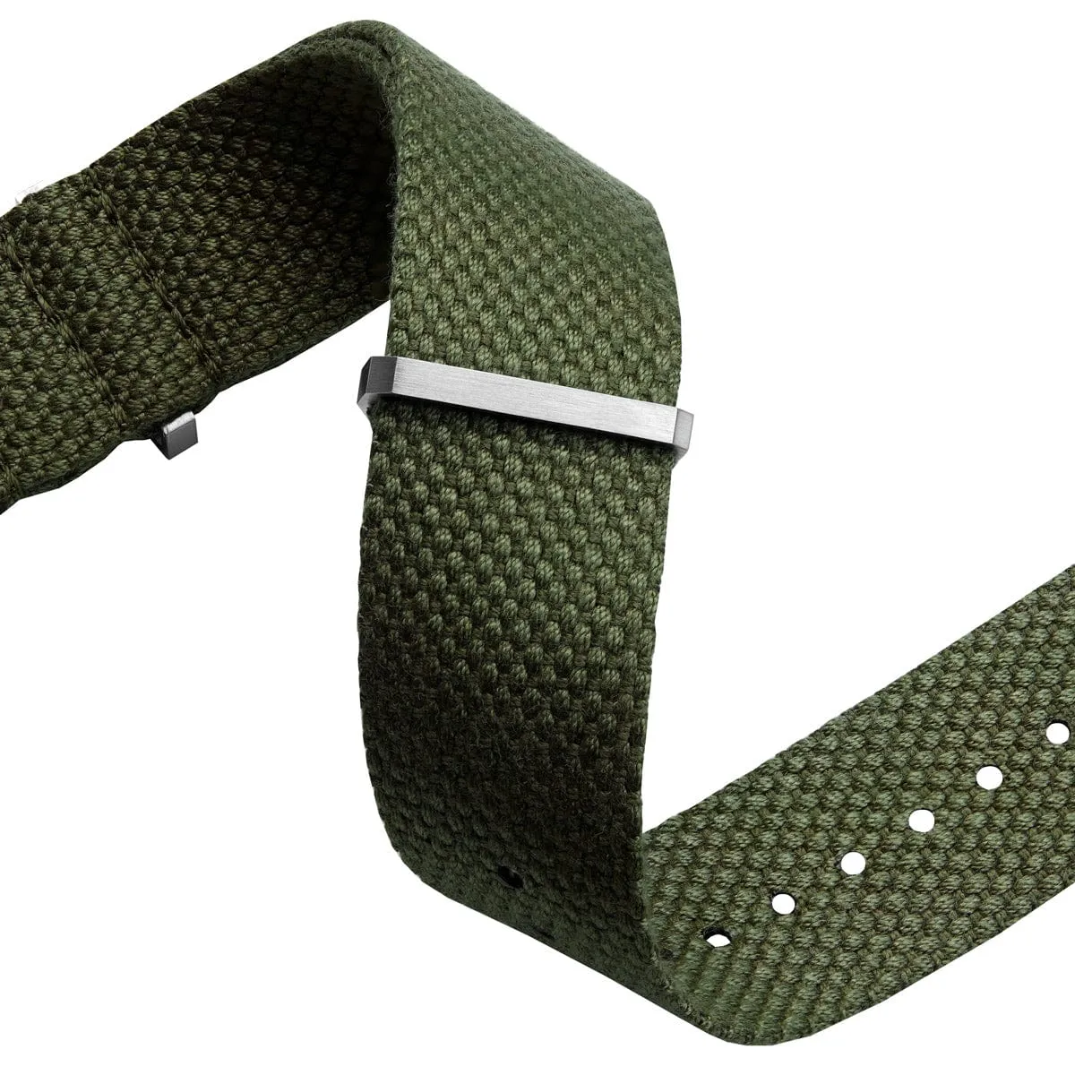 WatchGecko Braemore Military Canvas Watch Strap - Army Green