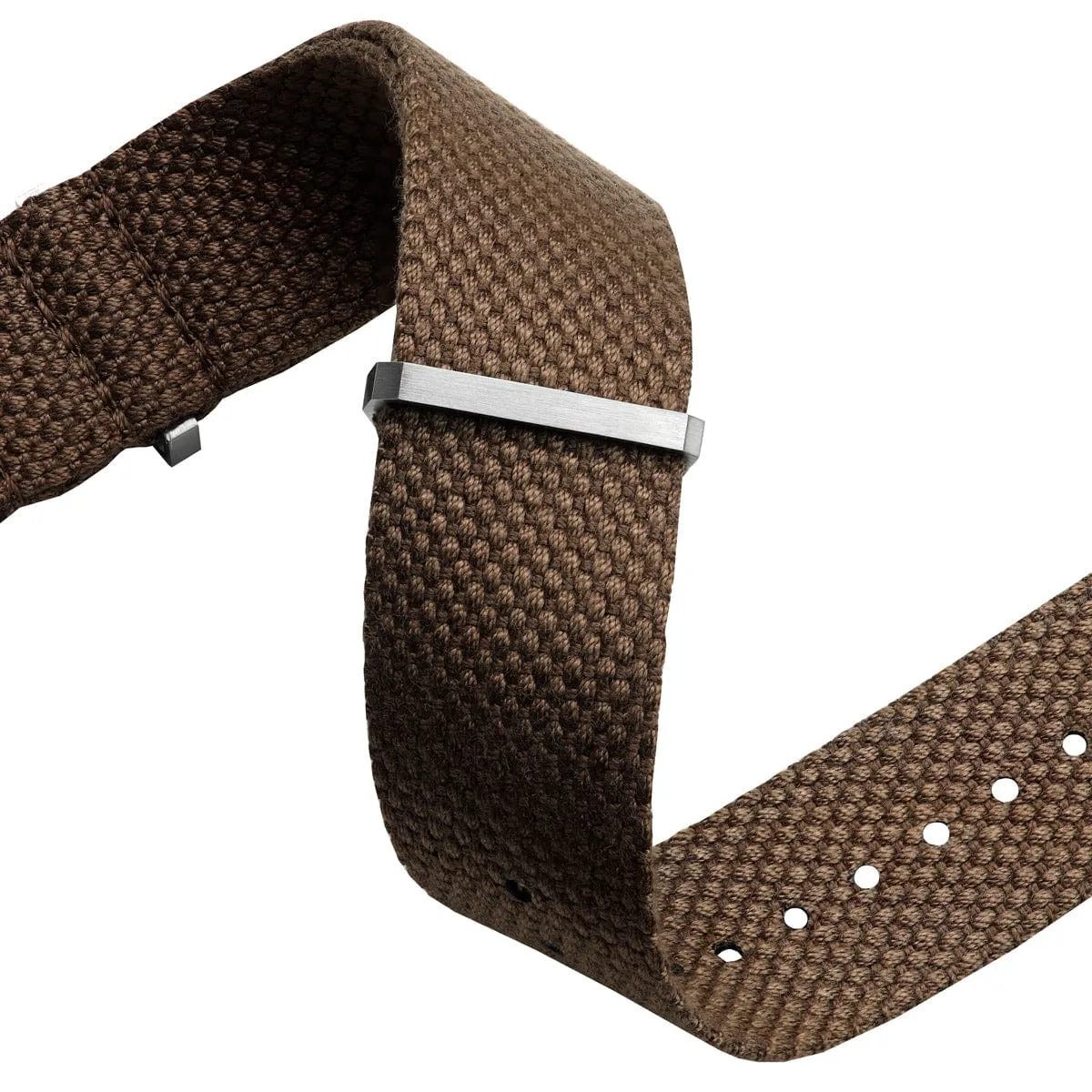 WatchGecko Braemore Military Canvas Watch Strap - National Brown