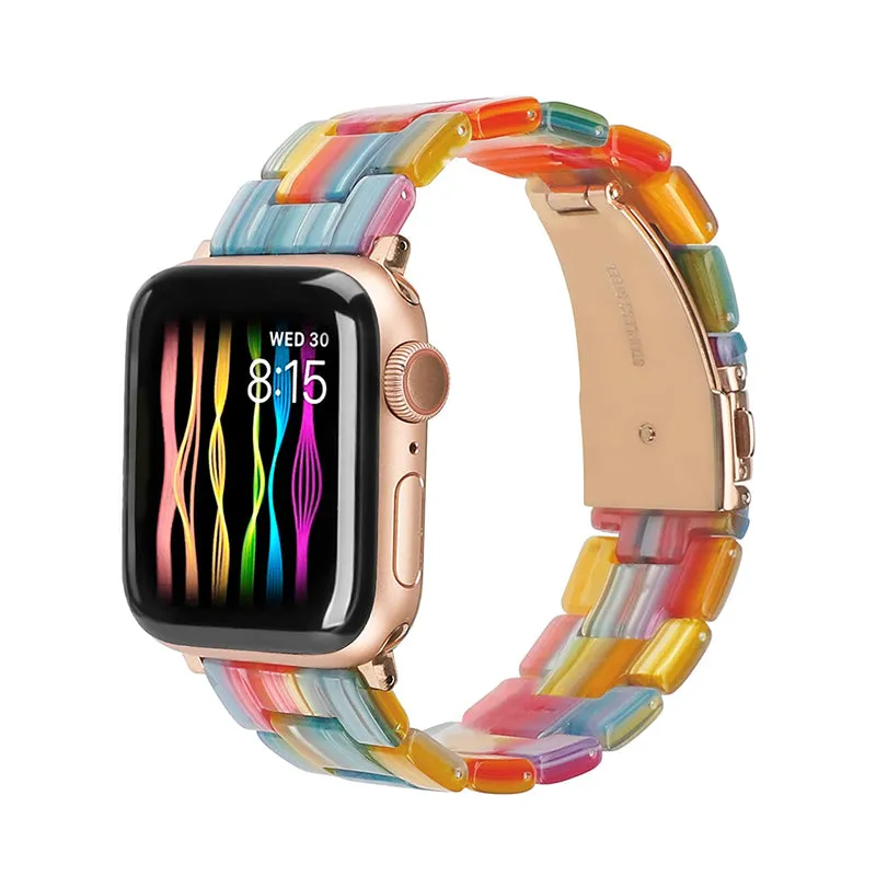 Wearlizer Apple Watch Band Metal Resin Steel Clasp