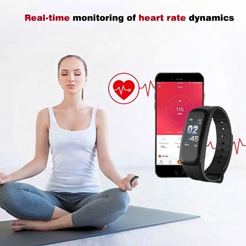 Wearpai C1Plus Men Sport Watches Heart rate Blood Pressure  Sleep Monitoring FitnessTracker Digital Clock Relogio Inteligente