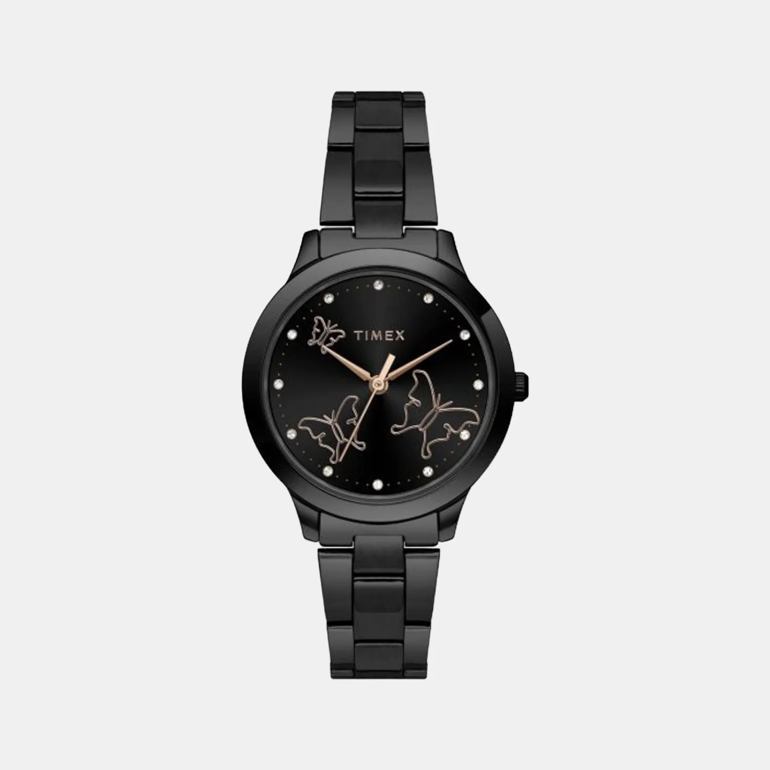 Women Black Analog Stainless Steel Watch TW000T633