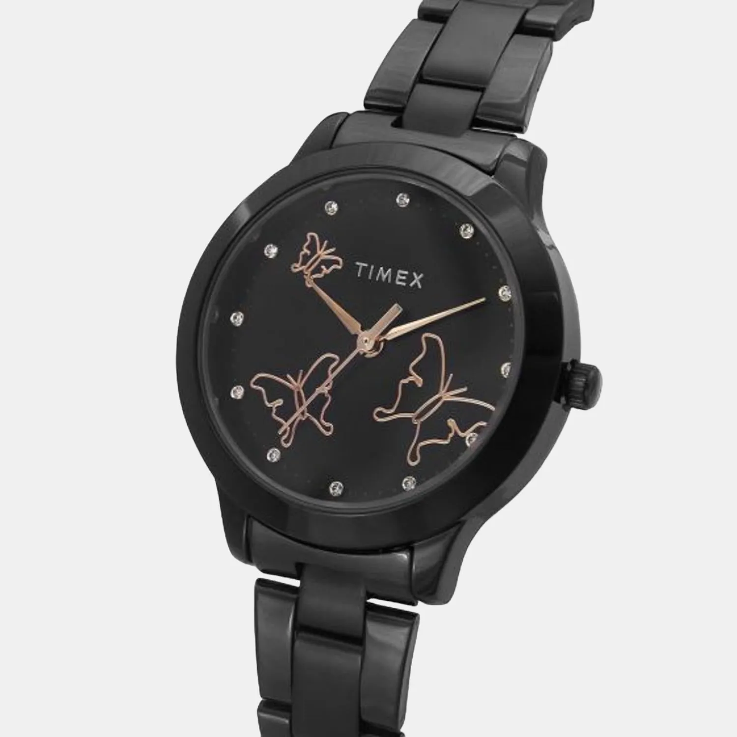 Women Black Analog Stainless Steel Watch TW000T633