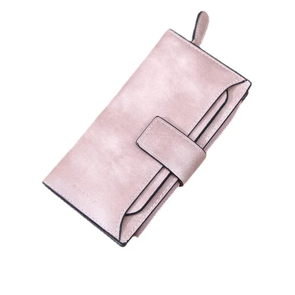 Women Matte Long Wallet Hasp Detachable Card Holder Coin Bags Clutches