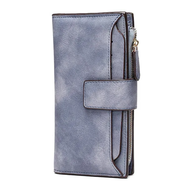 Women Matte Long Wallet Hasp Detachable Card Holder Coin Bags Clutches