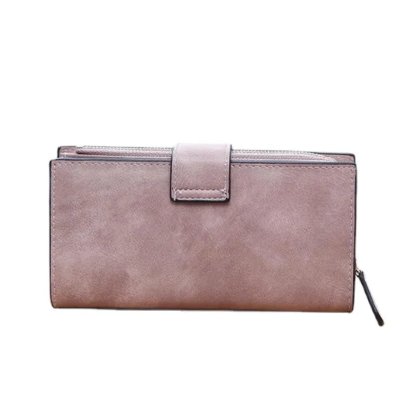 Women Matte Long Wallet Hasp Detachable Card Holder Coin Bags Clutches