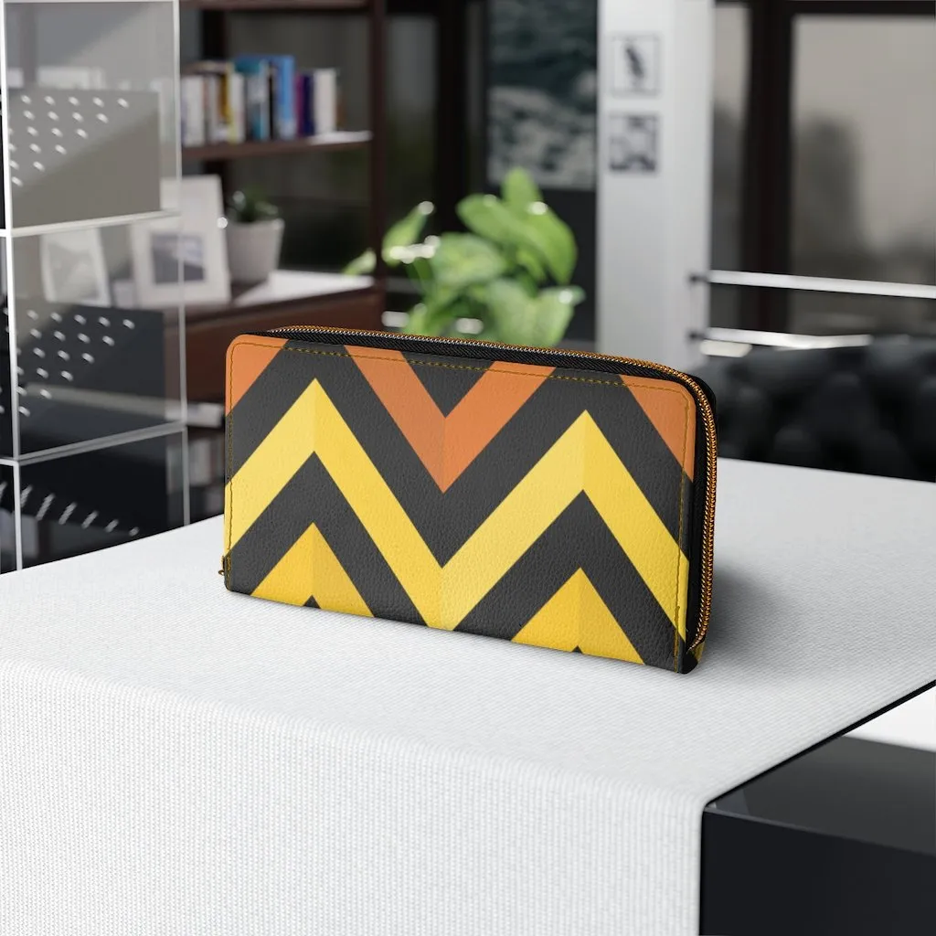 Wristlet Phone Wallet, Black and Yellow Geometric Style Purse