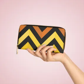 Wristlet Phone Wallet, Black and Yellow Geometric Style Purse