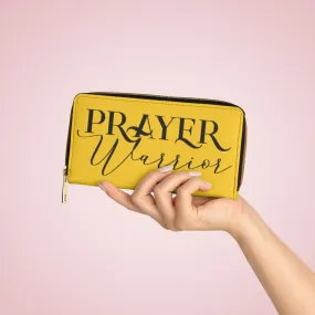 Wristlet Phone Wallet, Golden Yellow & Black Prayer Warrior Graphic Purse