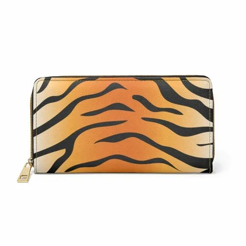 Wristlet Phone Wallet, Orange and Black Tiger Stripe Style Purse