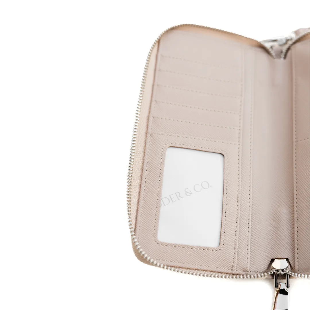 Wristlet Wallet —Taupe/Silver (Bamboo Leather)