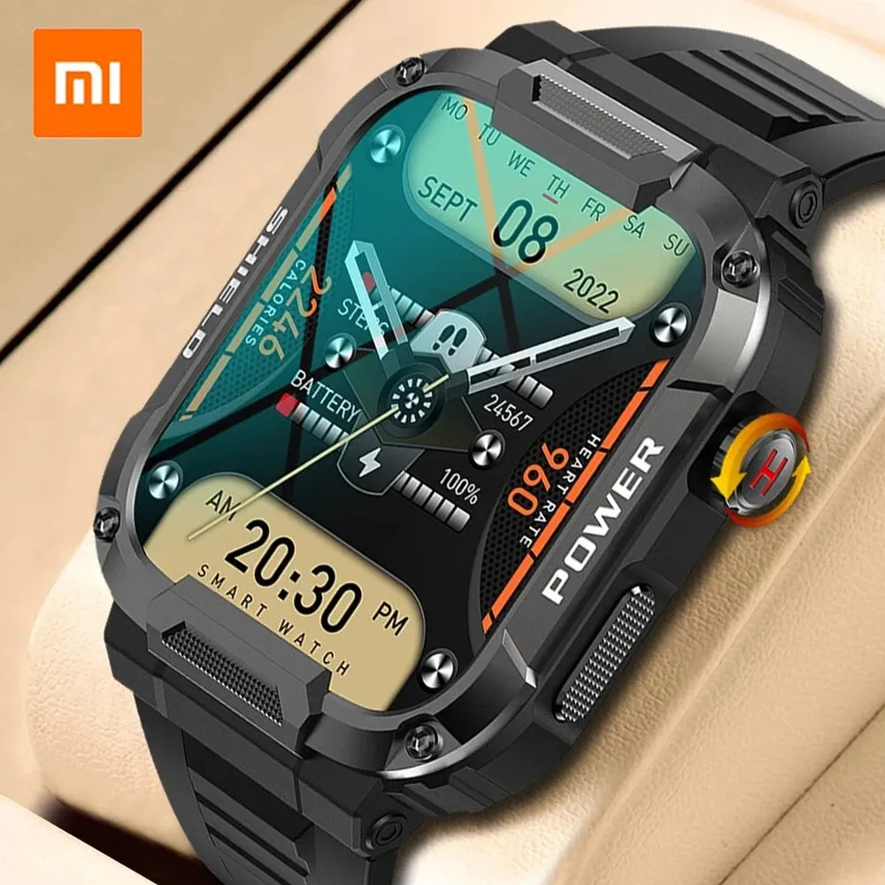 XIAOMI 2024 Rugged Military Smart Watch Men For Android IOS Ftiness