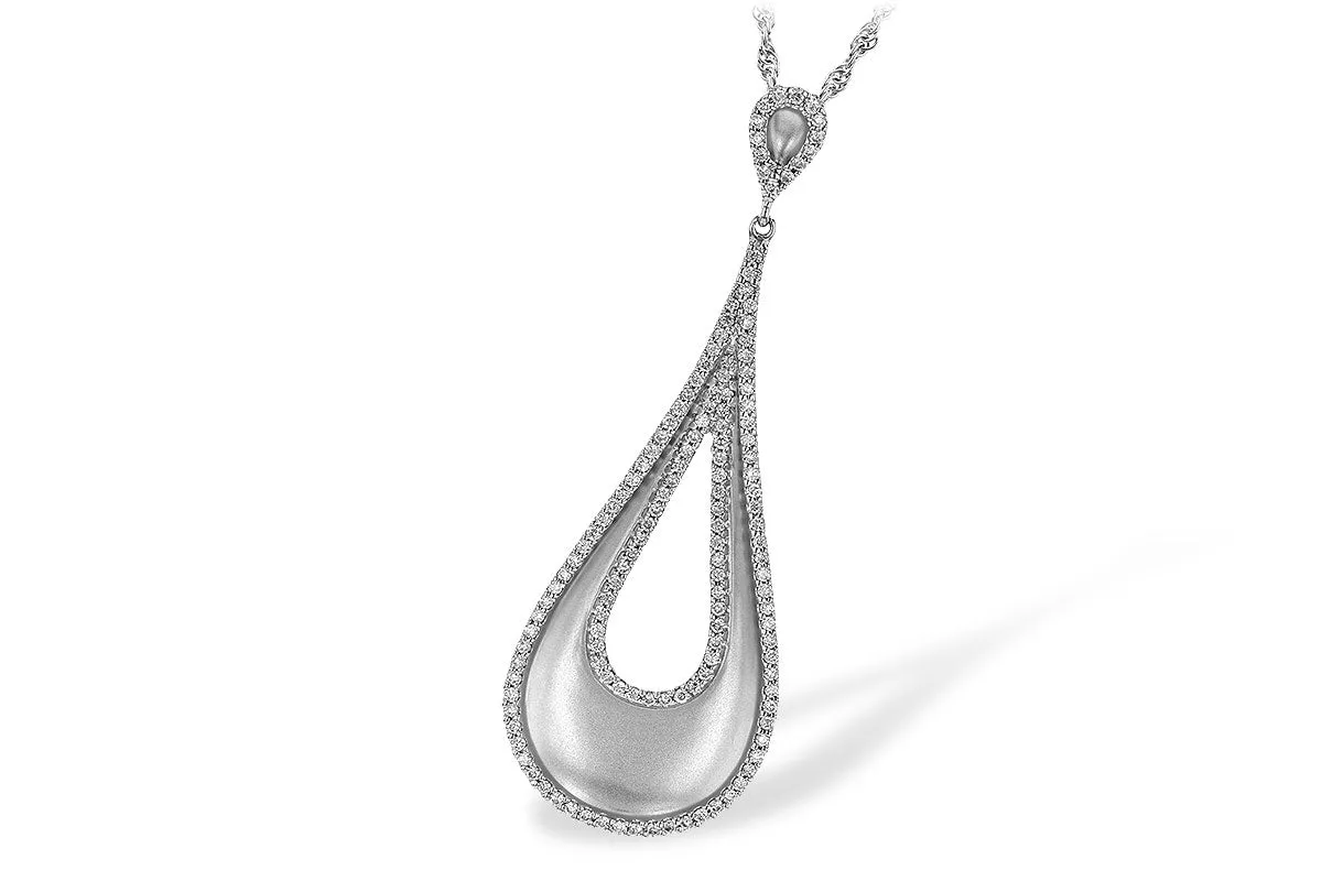 Yellow Gold Diamond Tear Drop Pendant with Chain