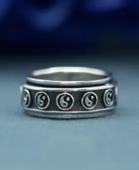 Yin Yang Spinning Meditation Ring For Men And Women