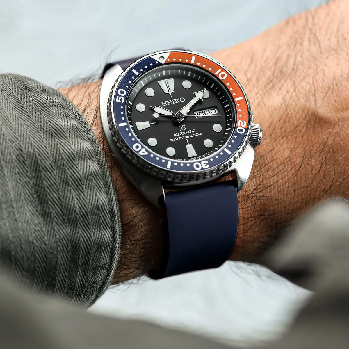 Zennor FKM Rubber Waterproof Watch Strap - Ocean Blue