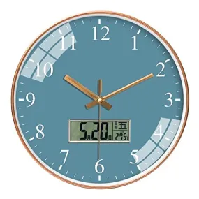 Zepoli -Wall Clock For Home Hall Living Bedroom Kitchen | Analog Stylish Silent Non-Ticking Watches |Round Hanging Wall Mount Watch-A (Digital Blue)(Plastic) - 12 Cm