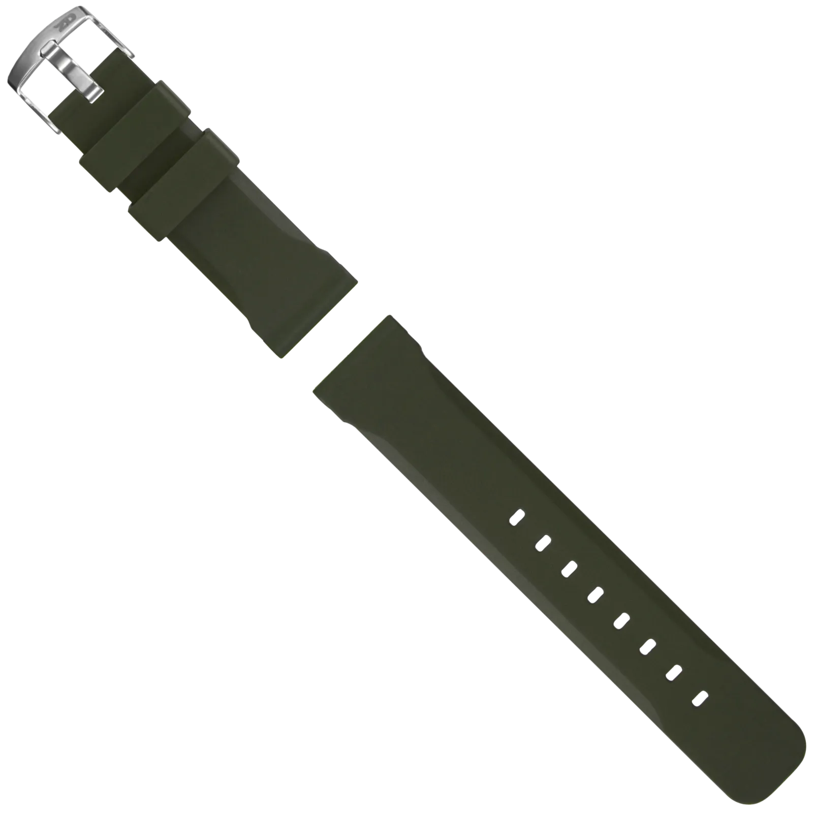 ZULUDIVER 317 Italian Rubber Diver's Watch Strap - Green